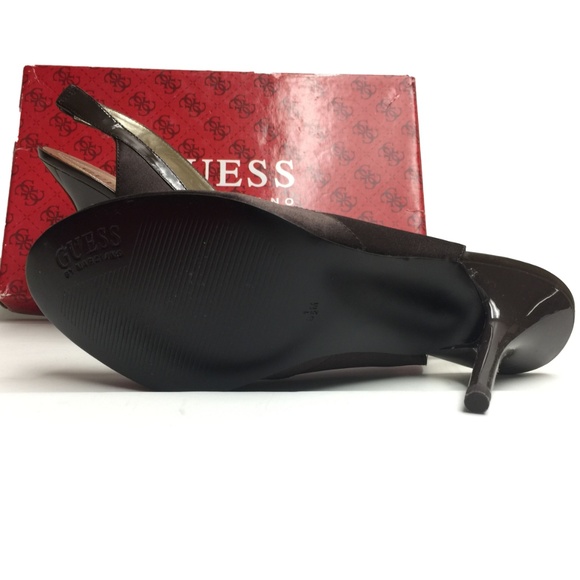 GUESS Satin & Leather Slingback Heels‎ - Picture 4 of 6